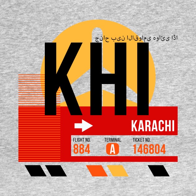 Karachi (KHI) Airport // Sunset Baggage Tag by Now Boarding